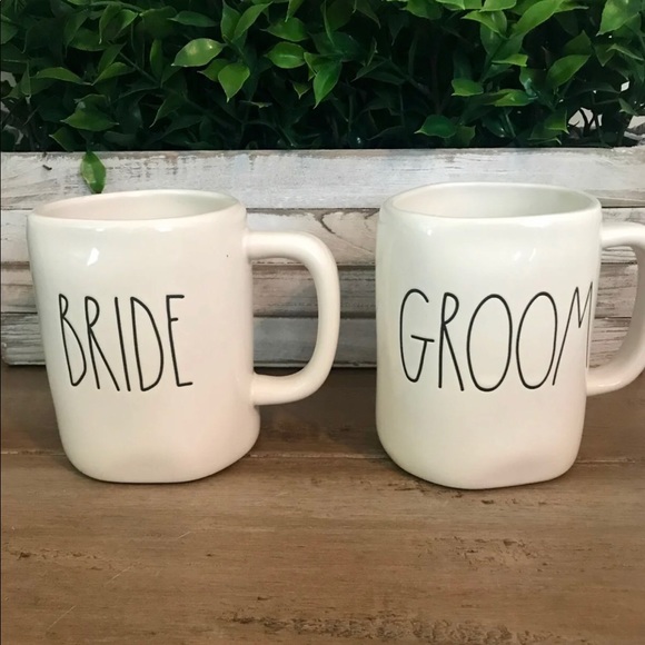 Rae Dunn Other - Rae Dunn Large Letter Mug Set BRIDE & GROOM
